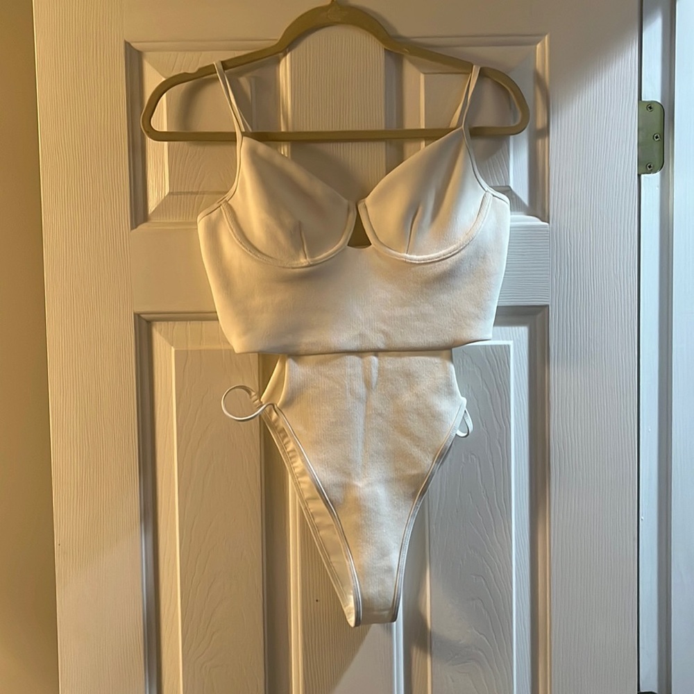 NEW!!!! White one piece bathing suit with gorgeous side cut outs